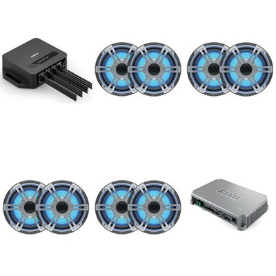 Hertz Marine Audio Bundle CAPRI HBB + HMD8 DSP Amp + 8x HEX-65 Speakers