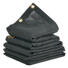 7.5x18ft PVC-Mesh Tarp: 1000D, 5.5in/3.5in Vinyl Pockets, Double-Needle Seam