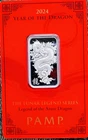 10 gram Silver Bar - PAMP Legend of the Azure Dragon .999 Fine Silver