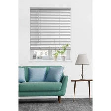 Cordless Vinyl Room Darkening Window Blinds White 32 Inch Width by 48 Inch
