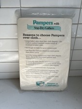 NOS 3 Pack Vintage PAMPERS Stay Dry Gathers Plastic Backed Diapers Unopened