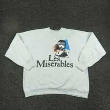 Vintage Les Miserables Sweatshirt Mens Large Gray 1986 Musical Graphic 80s