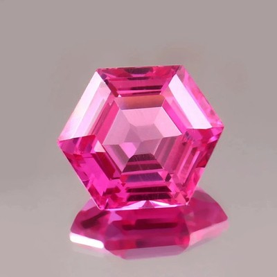 25.90 Ct Natural Certified Pink Sapphire Hexagon Cut Loose Faceted Gemstone