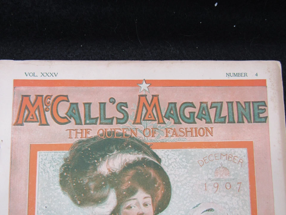 Antique McCall's Queen of Fashion Magazine December 1907 Christmas New York - Image 2 of 4