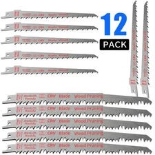Versatile 9-Inch & 6-Inch Pruning Blades - 12 Pack for All Reciprocating Saws