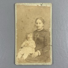 Antique Photo Cabinet Card Mother Child Woman Daughter Toddler Girl