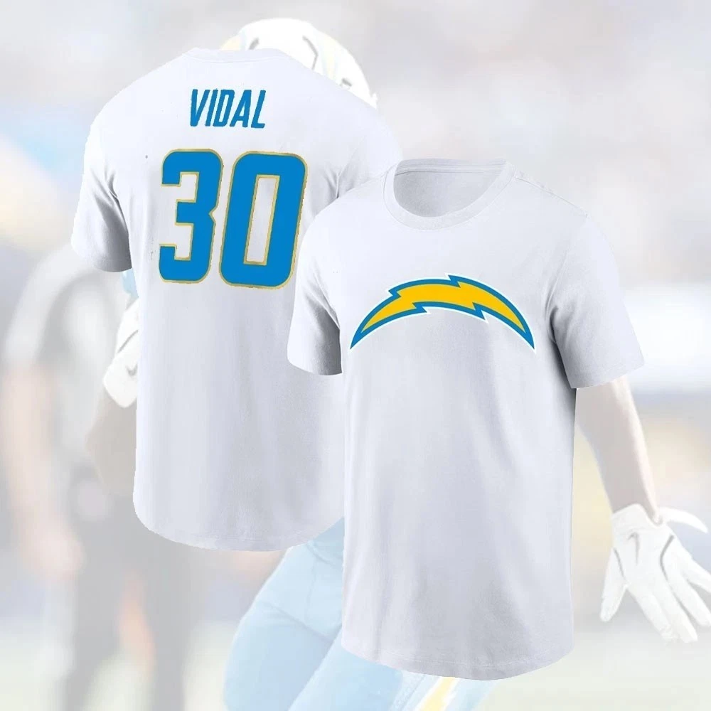 Kimani Vidal #30 Los Angeles Chargers Name & Number