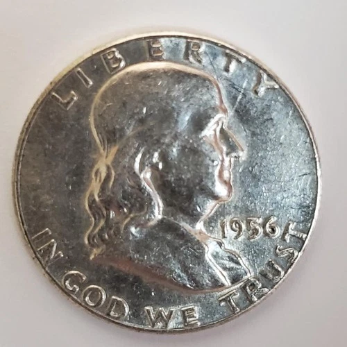 1956 P Franklin Half Dollar 90% SILVER **Exact Coin** #00-55 'About Uncirculated