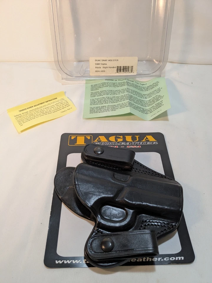 Tagua Holster Smith & Wesson Sigma Leather Right Hand Dual Snap Black DSH1020 - Image 2 of 4