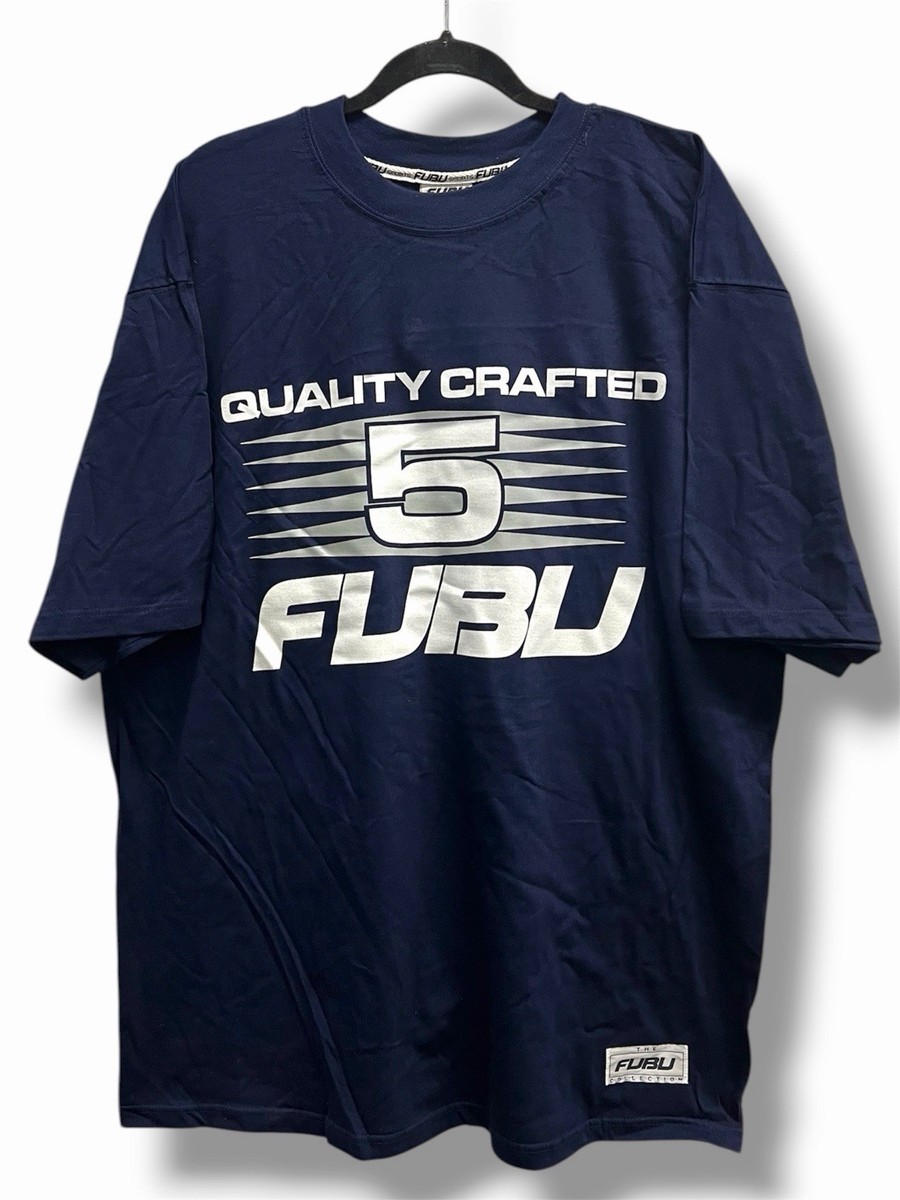 Vintage FUBU 90s Hip Hop Graphic Tee Blue XL Streetwear Rap Logo