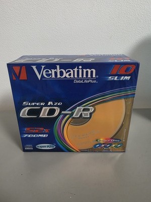 Verbatim 10slim DataLifeplus Super Azo CD-R 52x 700mb Colour Disc