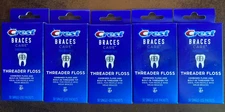 5 PACKS Crest Braces Care Floss Threader (30) Single-Use Packets Each