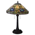 Arts & Crafts Leaded Stained Glass Table Lamp 20thC