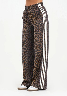 adidas Originals Women's Wide Leg Satin Leopard Track Pants KA2666