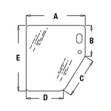 T133336 Fits John Deere Lower Door GLass (LH) for Models 300D, 310D, 310E, 310SE