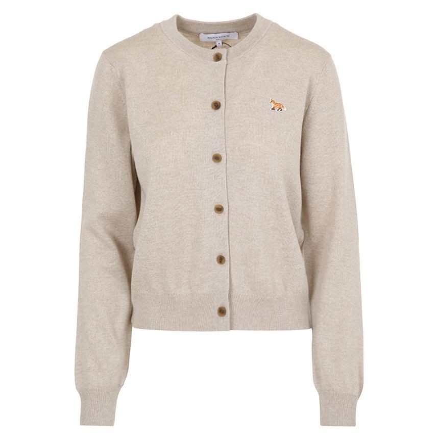 Maison Kitsune Baby Fox Merino Regular Cardigan Light Beige Melange 147253017