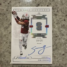 SIMI FEHOKO 2021 Panini Flawless Team Logo Signatures Silver Autograph RC 19/25