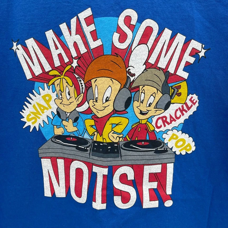 Camisa Kelloggs Hombres M Azul Hacer Algo de Ruido Camiseta Gráfica 2013 Camiseta Ropa de Calle Foto 3 de 4