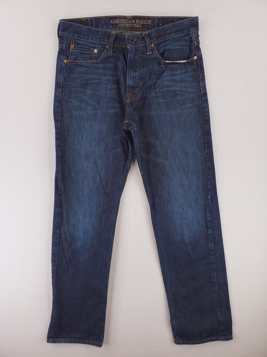 American Eagle Jeans Mens 34x34* Relaxed Straight Y2K Whiskering