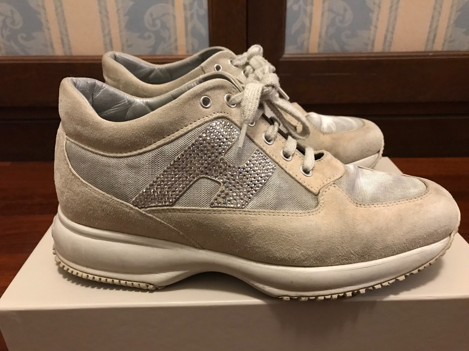 hogan interactive sneakers colore beige e grigio tg.38 5 originali!
