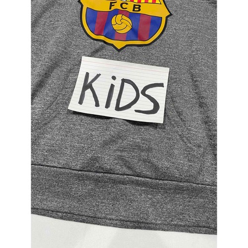 FC Barcelona FCB Sweatshirt Hoodie Pull Over Kids Gray Red Jacket Size L - Picture 6 of 7