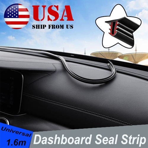 Rubber 1.6m Soundproof Dustproof Sealing Strip Car Dashboard Windshield Pad Trim