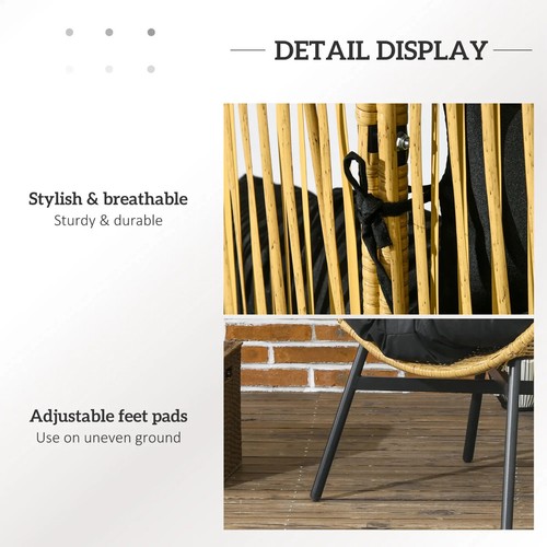 Garden Rattan Egg Chair Patio Leisure Chair with Cushion Conservatory Egg Seat - Picture 3 of 12