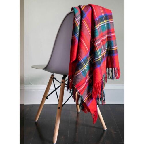100% LambsWool Blanket | Lochcarron Of Scotland | Royal Stewart Made In Scotland - Picture 1 of 3