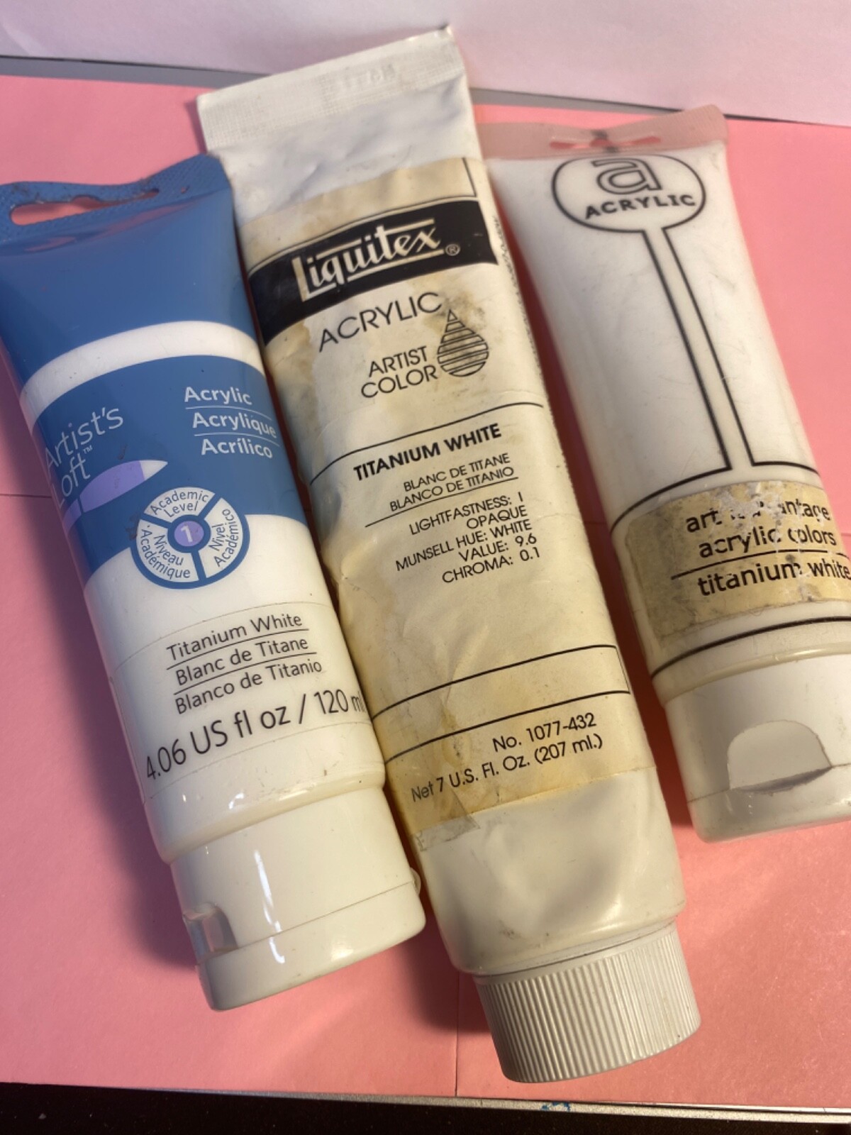 3 Acrylic Paint Tubes Liquitex 207ml Artist's Loft 120ml, art