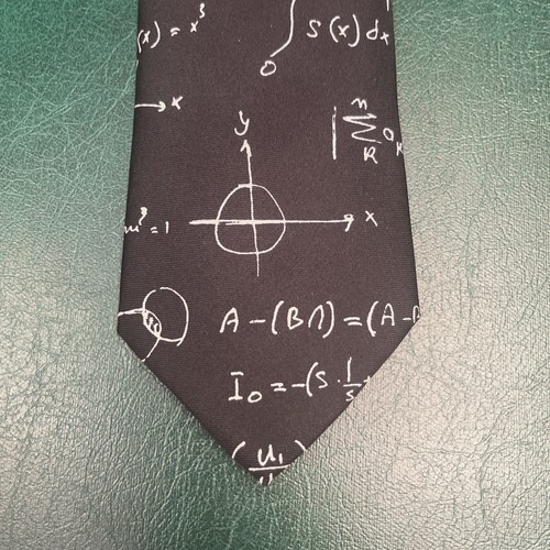 Math Tie Black Sexy Teacher Nerd Genius Silk Made In Italy - Picture 2 of 5