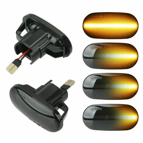For 92-95 Civic Smoke LED Dynamic Fender Side Marker Turn Signal Light Blinker - Picture 4 of 5