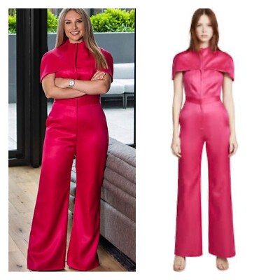 Brandon Maxwell Womens Cape Effect Wool Silk Blend Jumpsuit Brandon Maxwell Womens Cape Effect Wool Silk Blend Jumpsuit