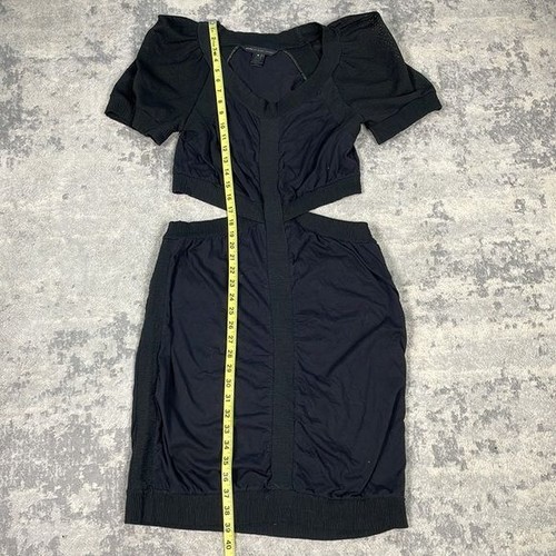Marc by Marc Jacobs Cutout Back Dress Black Jersey Mesh Fitted Sz M - Picture 7 of 12