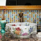 Vintage Bathroom Cloakroom Ceramic Counter Top Wash Basin Sink Washing Bowl