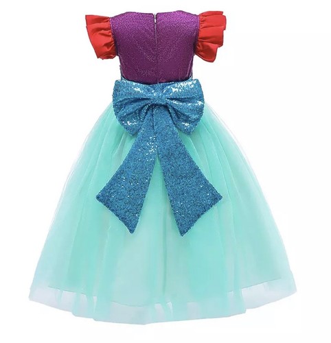 Sirena Ariel Princesa Vestido Niñas Para Niños Halloween Juegos con disfraces Fiesta 130cm 5-6T - Imagen 2 de 9