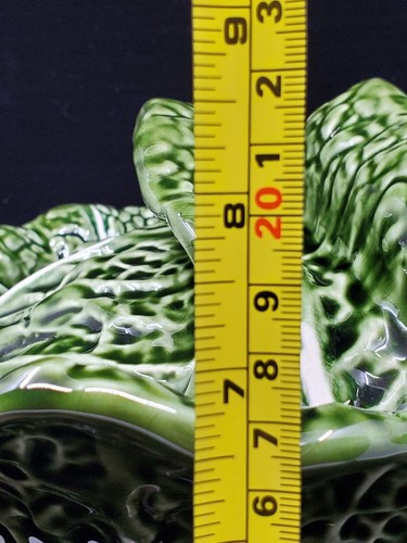 Olfaire Caldas Portugal Green Cabbage Leaf soup Tureen With Ladel And Platter - Picture 12 of 22
