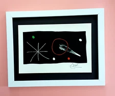 JOAN MIRO  + BEAUTIFUL 1962 SIGNED PRINT + VINTAGE + FRAMED + BUY IT NOW!!