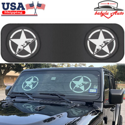Front Windshield Sun Shade Blocks UV Rays For Jeep Wrangler JK TJ YJ 1985~2020