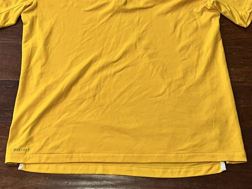 Nike Wayne State University Warriors Yellow Mens XL Button Logo Polo Golf Shirt - Picture 4 of 12