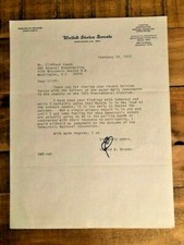 SIGNED Letter to Clifford Evans from Edward W. Brooke (US Senator, Mass) - 1972