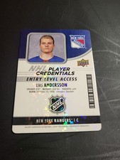18/19 UPPER DECK MVP CREDENTIAL ENTRY LEVEL ACCESS LIAS ANDERSSON RANGERS NHL-LA