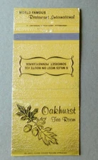 Matchbook cover - Oakhurst Tea Room - Somerset, Pennsylvania - black