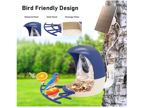 Smart Bird Feeder with Camera, Solar-Powered WiFi 1080P Bird Watching Camera - Picture 14 of 17