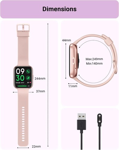Smart Watch for Men WomenCall Receive/Dial, Alexa Built-in, 1.7" Touch Screen... - Zdjęcie 8 z 8