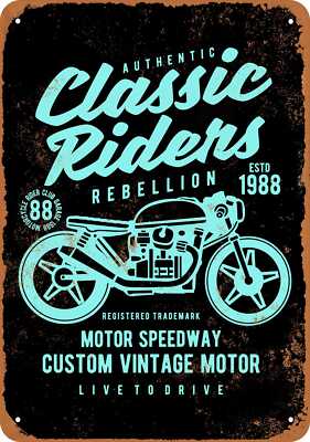 METAL SIGN - Classic Riders Custom Vintage (BLACK) -- Vintage Look | eBay