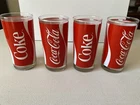 Set Of 4 Vintage Coca-Cola Logo Drinking Glass
