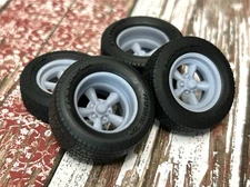 1/24 Scale: 15-inch “Torq Thrust D” Resin Wheels W/ Wide Rear Tires
