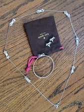 Kate Spade Silver Tone Take A Bow Jewelry Set, Necklace, Bangle, Earrings