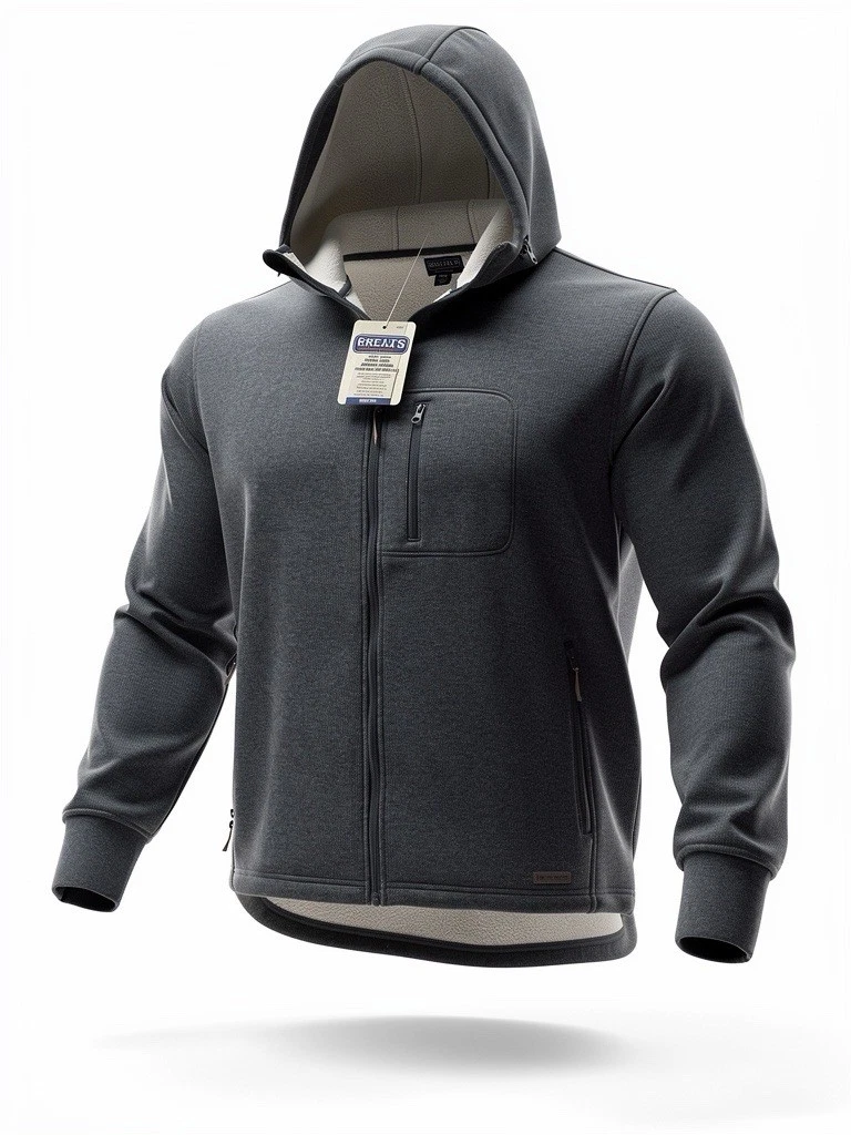 Smith's Workwear Shirt Jacket Men's Large Sherpa Lined Hooded Thermal Gray