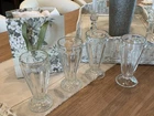Vintage Old Fashion Ice Cream Sundae Parfait Milk Shake Glasses.  SET OF FOUR